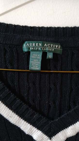 Polo Ralph Lauren Black & Cream Cricket Sweater - Picture 4 of 6